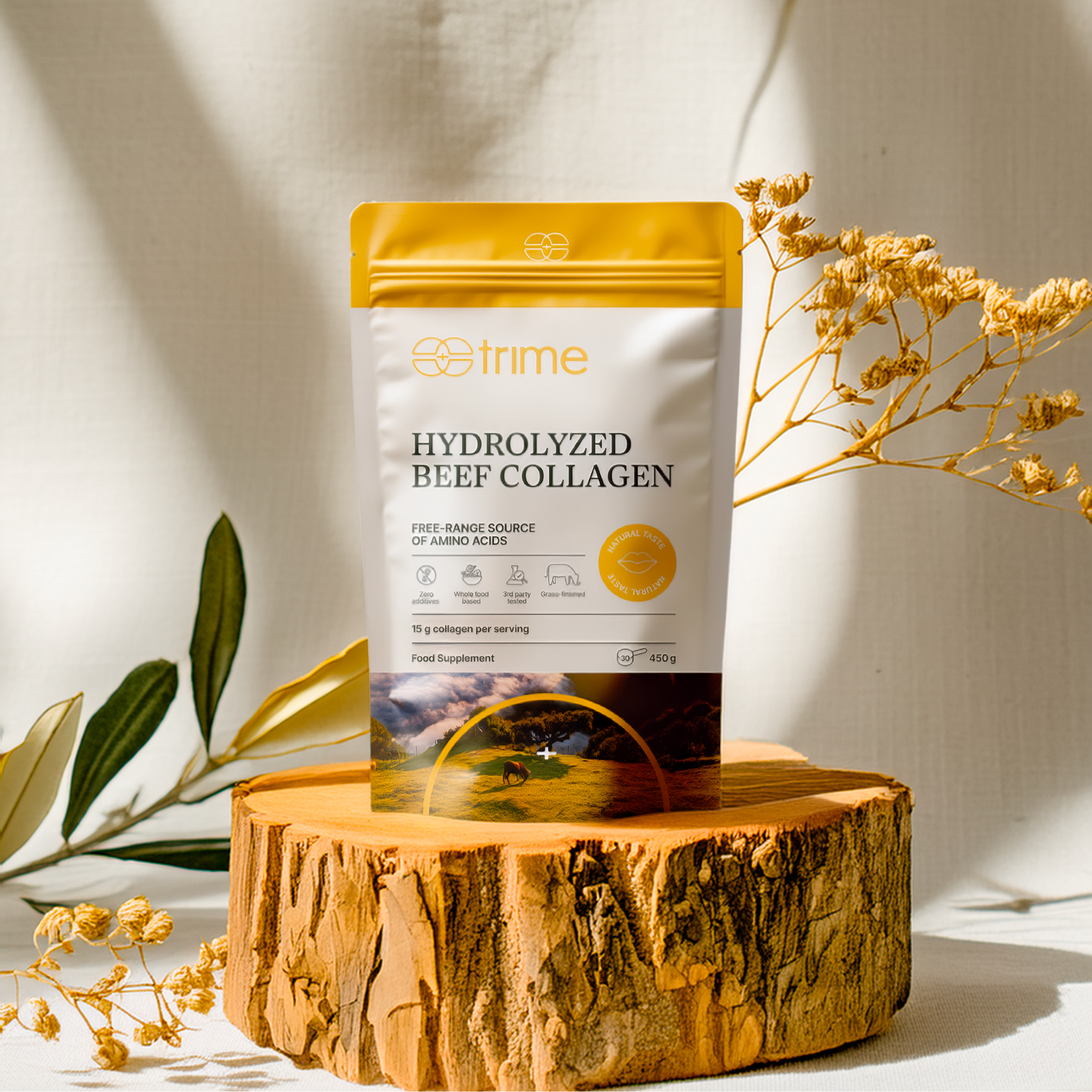 Hydrolyzovaný hovězí kolagen bez aditiv, wholefood koncept, laboratorně testováno, grass-fed, podpora kloubů a šlach